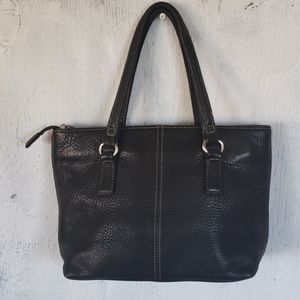 Fossil black pebble leather small handbag